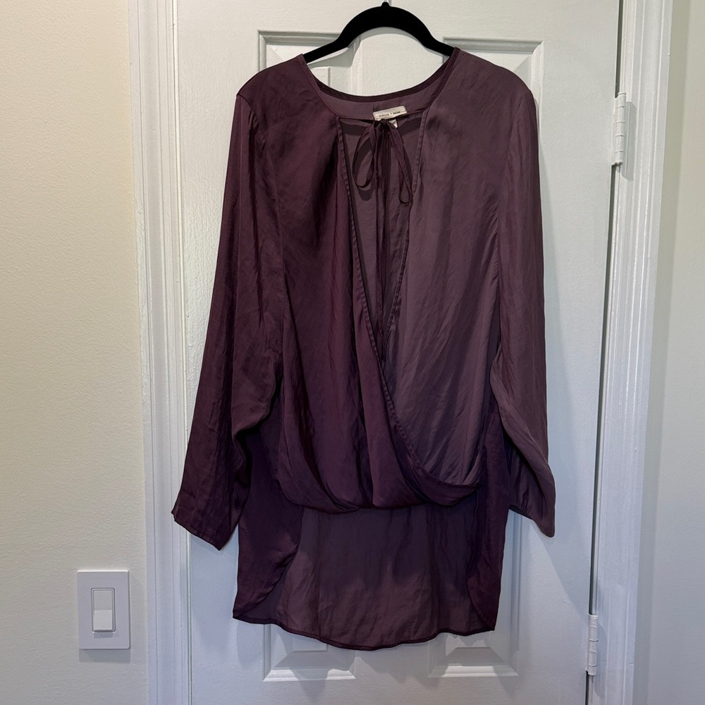 Asymmetrical Two Toned Purple Women's Top